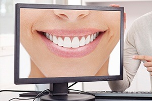Smile photo on computer