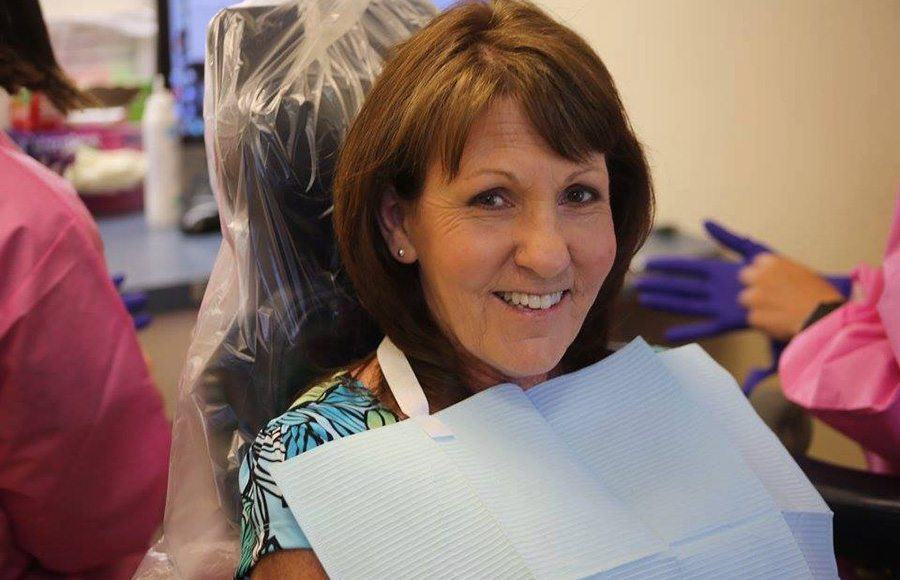 closeup of smiling dental patient