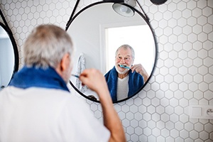 Man brushing his teeth