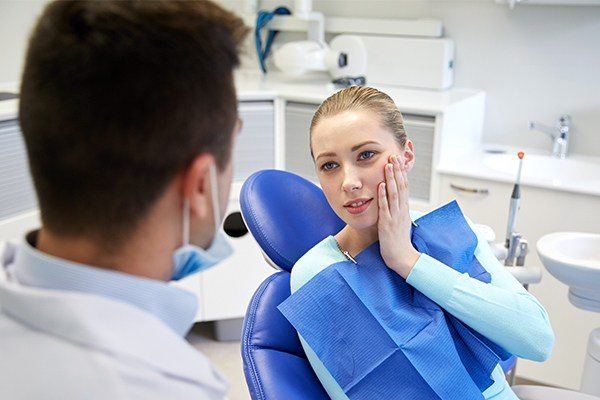 Woman in dental chair