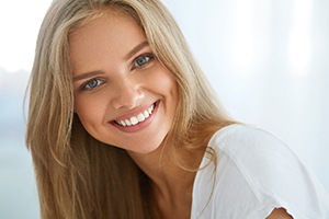 closeup of young woman smiling 