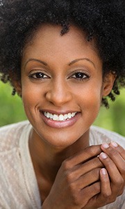 Young woman with healthy teeth and gums