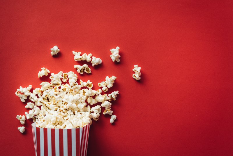 popcorn spilling on a table