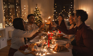 Family having a holiday dinner