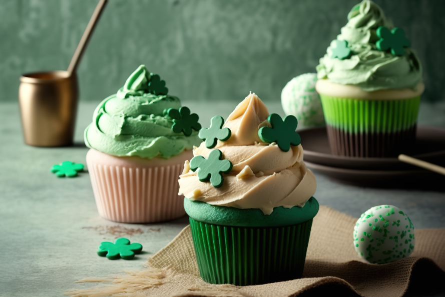 Green St. Paddy's Day cupcakes